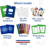 Skillmatics Storybook Art Kit – Adventures, Writing Activity, Gift for Kids | Create Adventure Stories, 300+ Stickers, Scrapbooking & Journal, Storytelling Activity, Screen-Free Craft, Ages 5, 6, 7, 8, 9