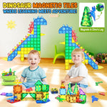 Coodoo Dinosaur Magnetic Tiles STEM Sensory Toy for 3+ Year Old Kids