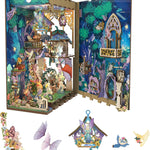 Tonecheer x British Library DIY Book Nook Kit,Shakespeare 3D Wooden Puzzle for Adults,Miniature House Booknook Bookshelf Insert Decor with LED Lights Unique Gifts (A Midsummer Night's Dream)