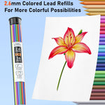 Four Candies Mechanical Colored Pencils, Erasable Mechanical Pencils with Sharpener and Bag, Aesthetic Drafting Tools Ideal for Both Beginners 2.6mm, 36PCS