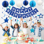 Vibrant Birthday Decorations: Happy Birthday Banner, Honeycomb Balls, Hanging Swirls, Garland for Men, Women, Boys, Girls