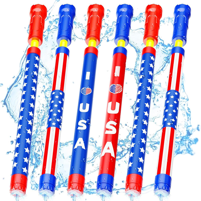 Water Gun Squirt Toys for Kids Adults Shoot Up to 40 Feet 6 Pack | Outdoor Super Blaster, for Age 3-4-5-8-12 Bulk, Fun Water Squirter for Swimming Pool Beach Summer Outside Party Games