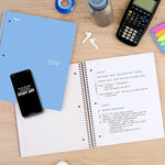 Five Star Spiral Notebook + Study App, 5 Subject, College Ruled Paper, 8-1/2" x 11", 200 Sheets, Fights Ink Bleed, Water Resistant Cover, Pacific Blue (73635)