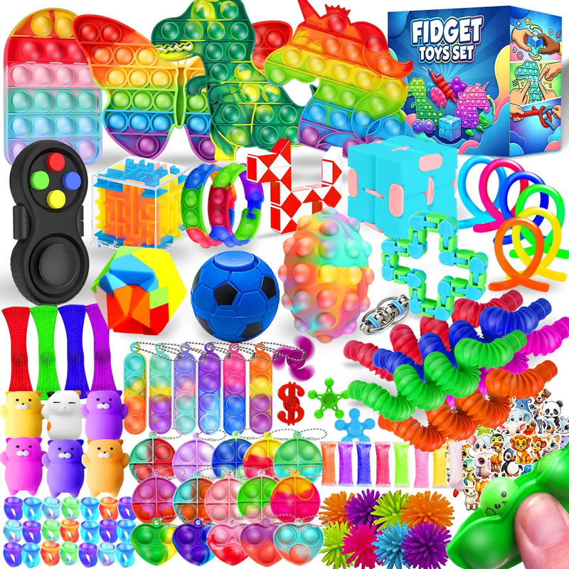 Fidget Toys, 120 Pack Party Favors for Kids 8-12 4-8, Sensory Toy for Autism Autistic Anxiety Children Boys Girls, Classroom Treasure Box Prizes Pinata Stocking Stuffers Gifts Carnival ADHD
