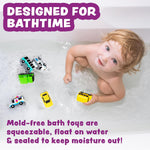 Tub Works® Vehicles™ Bath Cars | Mold-Free, Soft, Squeezable & Floating Bath Toys for Babies & Toddlers