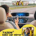 TAZENI Car Mirror for Baby for Rear-Facing Car Seat, Ultra Stable Hook Clip | Shatterproof, 360° Adjustable View Angle, Super Stable Car Seat Mirror for Baby, Black