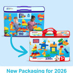 MEGA BLOKS First Builders Toddler Blocks Toy Set with 150 Pieces and Storage, Blue, Ages 1+