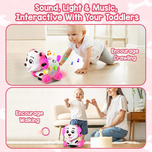 ToddlerCley Musical Puppy Toys for 1 Year Old Girl Gifts, 1st Birthday Girl Gift, Bilingual Learning Baby Toy 6-12-18 Months with Sound & Lights, Educational Toy for 1 Year Old Boy Present