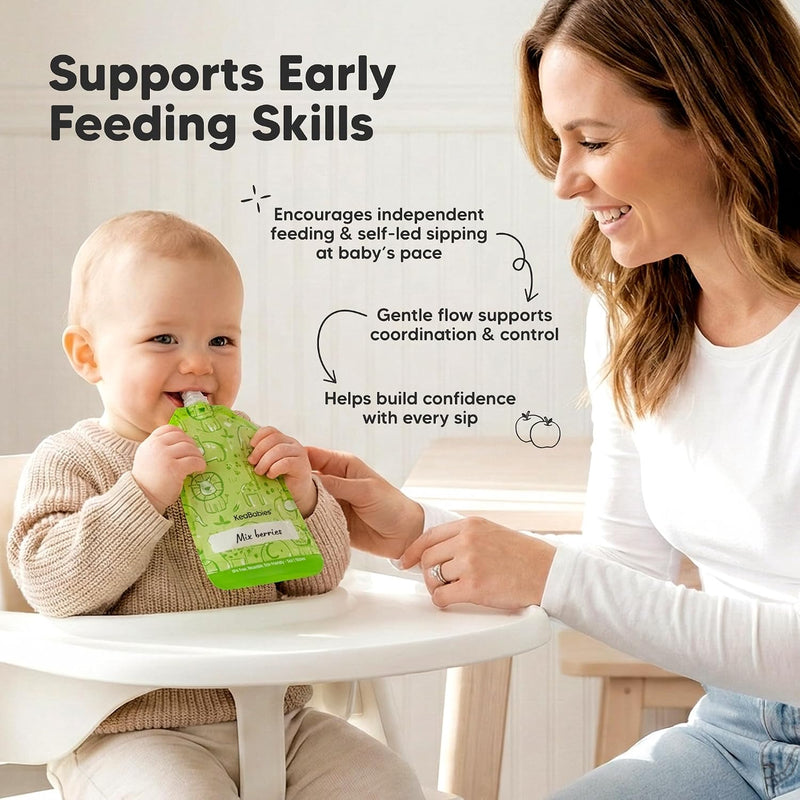 12-Pack Reusable Baby Food Pouches Refillable, 5oz, BPA-Free (Little Zoo) | Dishwasher-safe, Freezer-safe Reusable Pouches for Toddlers, Kids Squeezable Yogurt, Apple Sauce, Baby Fruit Puree Container