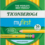 Ticonderoga My First Wood-Cased Pencils, 2 HB, Yellow, 36 Count