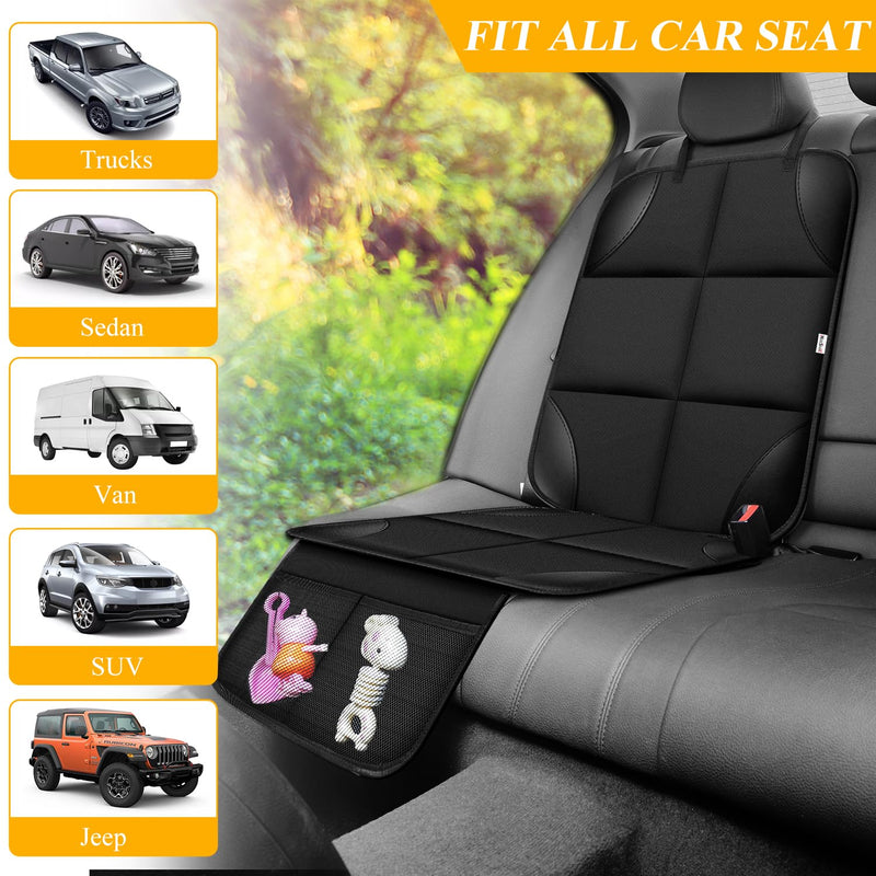 Meolsaek Car Seat Protector for Child Car Seat，Non-Slip Backing No Imprints | Durable Car Seat Mat 600D Fabric, Waterproof Car Seat Cover with Thick Pad