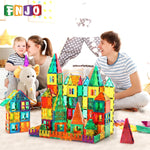 FNJO 100PCS Magnetic Tiles Building Blocks STEM Toy for Kids 3-10 Years Old