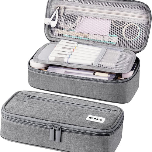 WEMATE Pencil Case, Large Storage Organizer, Makeup Bag, Teacher Must - have, Big Pencil Pouch, Marker Case for College
