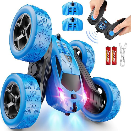 4WD High-Speed Stunt RC Car with 360° Flips & USB-C Fast Charging – Blue Edition