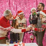 2-Pack Pink Foil Fringe Tinsel Party Backdrops for Birthdays, Bachelorettes, Graduations, and More