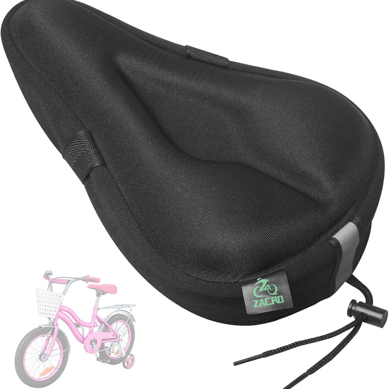 Zacro Gel Kids Bike Seat Cover, Anti-Slip Child Bicycle Saddle, 9x6 inches, Soft Memory Foam, Reflective Strip