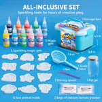 Klever Kits Water Gel Kit, Waters Pets Magic Fairy Water Gel Toy Kit with 10 Gels, 12 Molds, Preserving Bottle for Presents, Party Favors, Birthday Gifts, Arts & Crafts DIY Squishy Making Kit for Kids