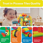 PicassoTiles 120pcs Hedgehog Interlocking Building Blocks for Preschool and Kindergarten