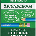 Ticonderoga Erasable Checking Wood-Cased Pencils, Pre-Sharpened, Red, 12 Count