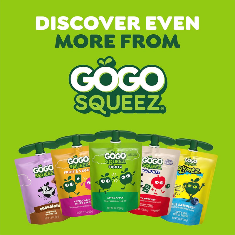 GoGo squeeZ On the Go PuddingZ Variety Pack, 3 oz Pouches, 20 Count | Chocolate & vanilla on the go pudding made with real milk; shelf-stable, no spoon or mess; no preservatives, lunchbox ready