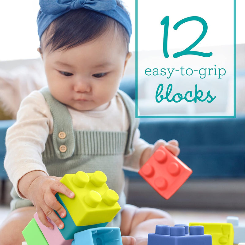 Infantino Super Soft Building Blocks, BPA-Free, 12-Piece Set