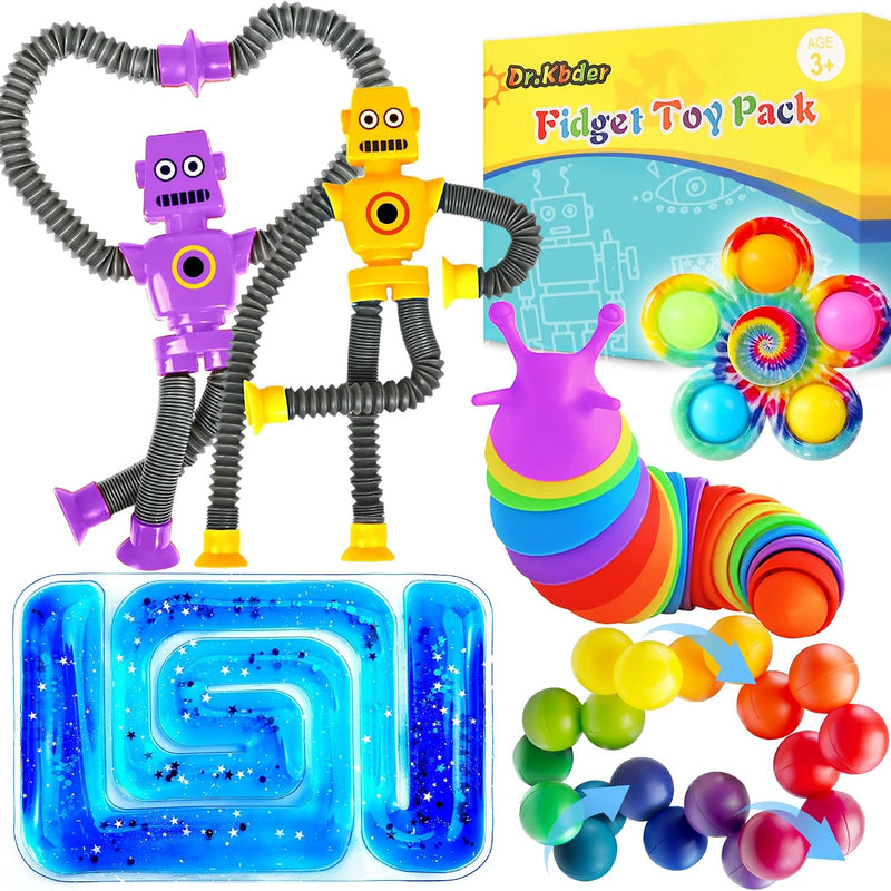 6Pack Sensory Autism Toys for Tollder Kids, Airplane Travel Road Trip Restaurant Toy for Age 3-5 5-7 Fidget Classroom Must Have Treasure Prize Autistic ADHD Easter Basket Stuffers Gifts