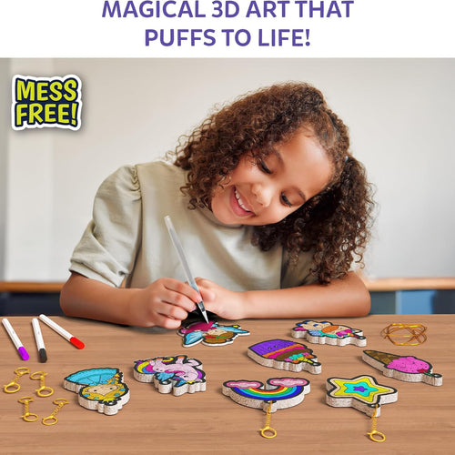 Skillmatics Aqua Puffs Unicorns, Art & Craft Gift for Kids, Paint by Number | DIY Princess Puffy Keychains, Screen-Free, Mess-Free Activity, Creative Kit for Girls & Boys Ages 4, 5, 6, 7, 8, 9, 10