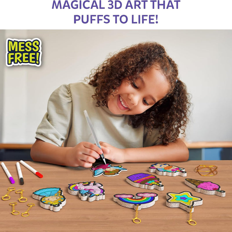 Skillmatics Aqua Puffs Unicorns, Art & Craft Gift for Kids, Paint by Number | DIY Princess Puffy Keychains, Screen-Free, Mess-Free Activity, Creative Kit for Girls & Boys Ages 4, 5, 6, 7, 8, 9, 10