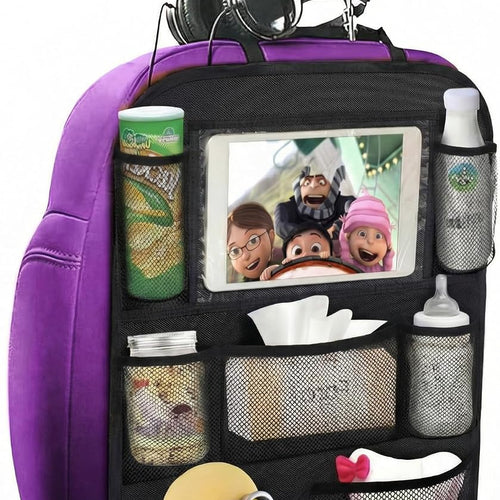 ONE PIX Backseat Car Organizer Mats Back Seat Organizers and Storage Bag with Touch Screen Tablet Holder for Kids Toddlers Car Seats, Travel Accessories, Road Trip Essentials Kids