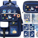 Fimibuke Capybara Backpack for School Girls, 30PCS Capybara Toddler School Supplies Stationery Set with Bookbag Pencil Case Pens Pencils Notebook for Back to School Kindergarten Elementary Student