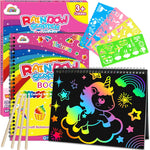 ZMLM 2-Pack Rainbow Scratch Notebook Art-Crafts Gift for Kids 3-12 Years Old