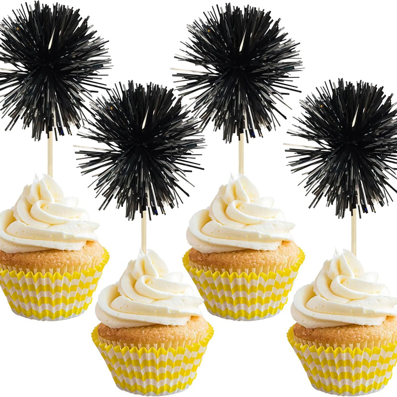 30Pcs Foil Firework Cupcake Toppers: Premium Decorations for Birthdays, Parties & Desserts