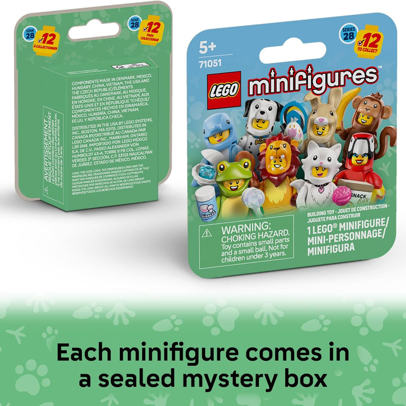 LEGO Minifigures Animal Series 28, 6-pack sealed mystery boxes for kids, ages 5+