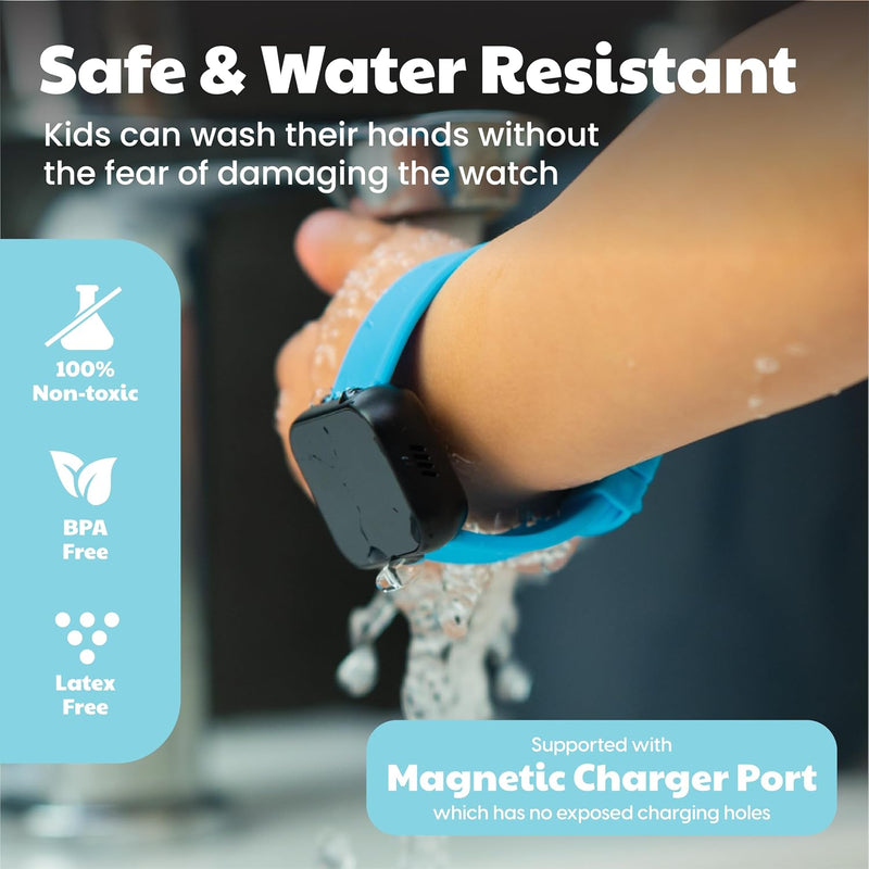 Potty Training Watch for Kids V2 – A Water Resistant Potty Reminder Device for Boys & Girls to Train Your Toddler with Fun/Musical & Vibration Interval Reminder with Potty Training eBook (Sky)