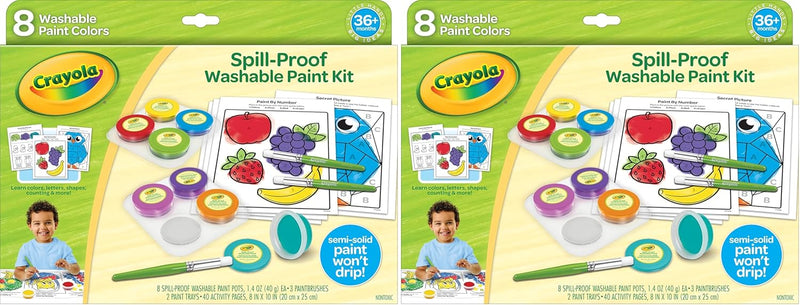 Crayola Spill Proof Paint Set (8ct), Washable Toddler Paint Kit | Screen Free Activity, Arts & Crafts Kit for Kids, Painting Gift for Toddlers, Ages 3+