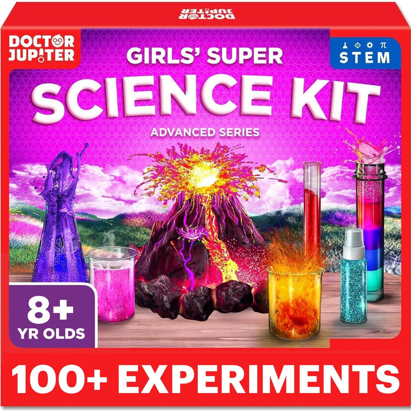 Doctor Jupiter Girls' Science Kit for Kids Ages 4-8, STEM Toy with 50+ Experiments, Learning and Educational Projects