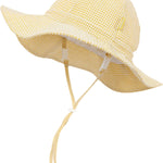 Baby & Toddler Wide Brim Sun Hats UPF 50+ Sun Protection Bucket Cap Cute Adjustable Hat in Seersucker