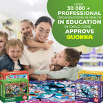 QUOKKA Puzzles for Kids Ages 4-6 - 4 x 60 Puzzles for Toddlers 5-8 - Educational Search and Find Toy for 8-10 yo for Learning Forest Polar, USA National Park Animals and City Life