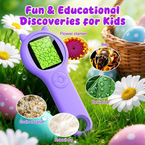 Ashfly Portable Microscope for Kids with 2-inch IPS Screen and 1080P Autofocus Imaging Technology