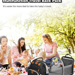Baby Diaper Bag with Changing Station, Waterproof Diaper Bag Backpack for Moms Dads with USB Charging Port, Baby Shower Gifts, Baby essentials, Black