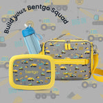 Bentgo Kids Lunch Bag - Durable, Double-Insulated Lunch Bag for Kids 3+; Holds Lunch Box, Water Bottle, & Snacks; Easy-Clean Water-Resistant Fabric & Multiple Zippered Pockets (Construction Trucks)