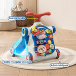 HYES 5 in 1 Baby Push Walker for Baby Boy, Blue | Activity Center Learning to Walk, Sit to Stand, Early Learning Push Toys for Infant, Walking Toys Gift for Toddler Boys