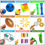 76 Pack Sensory Fidget Toys Set, Stress Relief and Anti-Anxiety Bundle Sensory Toys for Kids Adults, Cool Fidget Packs with Mochi Squishy, Magic Rainbow Ball, Motion Timer, Flippy Chain,Stress Ball...
