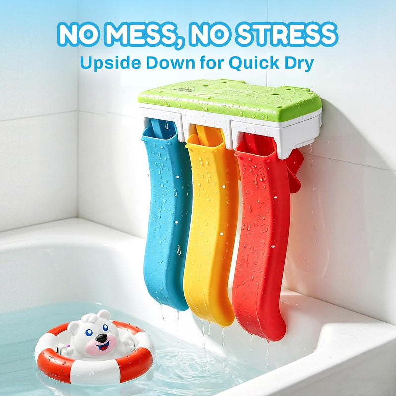 iPlay, iLearn Baby Infant Slide Bath Toys, Bathtub Float Animal Toddler 1-3 | Fun Bathtime Shower Toy, Kid Bathing Tub Pool Water Playset, Birthday Summer Gift Stuffer for 12 18 Months 1 2 3 Yrs Boy Girl