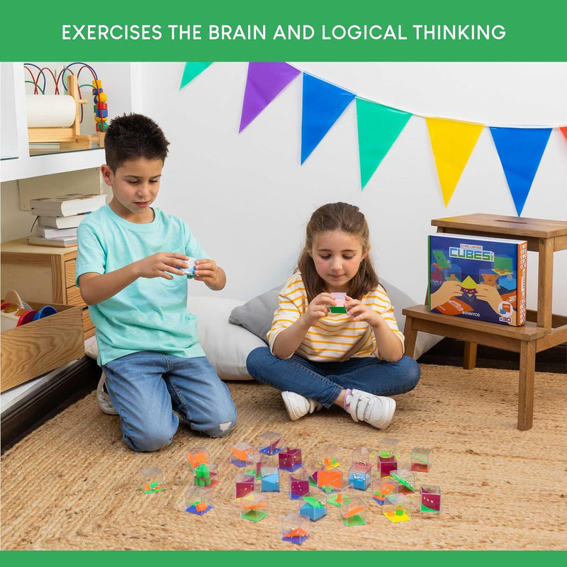 BONNYCO Brain Teaser Puzzles Cubes Kids Party Favors Pack 30. Pinata Goodie Bags Stuffers for Kids 3-5 4-8, Return Gifts for Birthday Party. Mini Puzzle Games, Classroom Prizes, Rewards Stocking