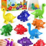 Montessori number learning dinosaur toys for 3-5 year old kids, double-sided, educational and entertaining