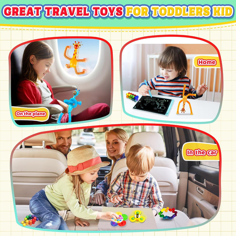 Sensory Travel Toys for Toddlers Kids Autism 6PC Airplane Car Travel Activities Toy Road Trip Essential Autistic ADHD Fidget Classroom Must Have Easter Basket Stuffers for Kid 3 4 5 6 7 8