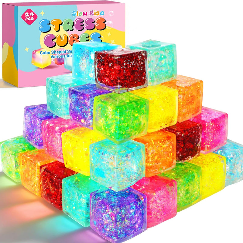 12 Pack Stress Balls for Adults, Cute Octopus Fun Squish Ball, Fidget Toys Bulk Squishy Squeeze Ball Set and Birthday Party Favors Toys for Kids