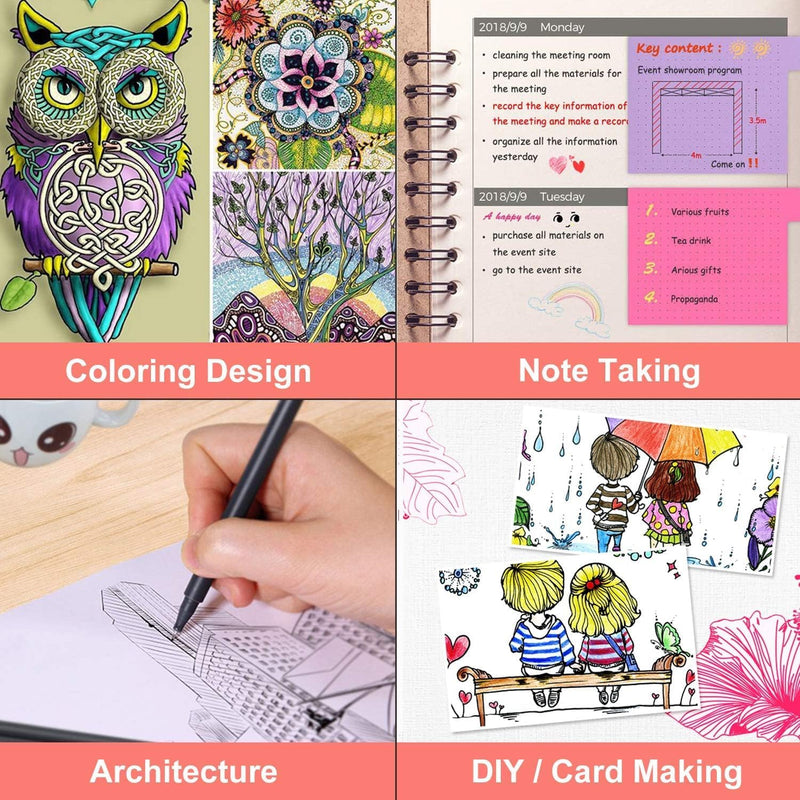 iBayam Journal Planner Fineliner Pens Fine Point 0.38mm, Cute School office | 18 Vibrant Colors, Smooth Writing, Art Markers for Bullet Journaling Note-taking Scrapbooking Calendar, Drawing Sketching Pen