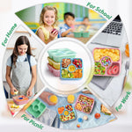 Bento Snack Box Containers for Adults Kids, 4 Pack Lunchable Meal Prep Containers Reusable, Stackable Bento Lunch Box, Food Storage Prep Containers with Lids and 4 Sauce Cups, Pastel Color, Clear Lid